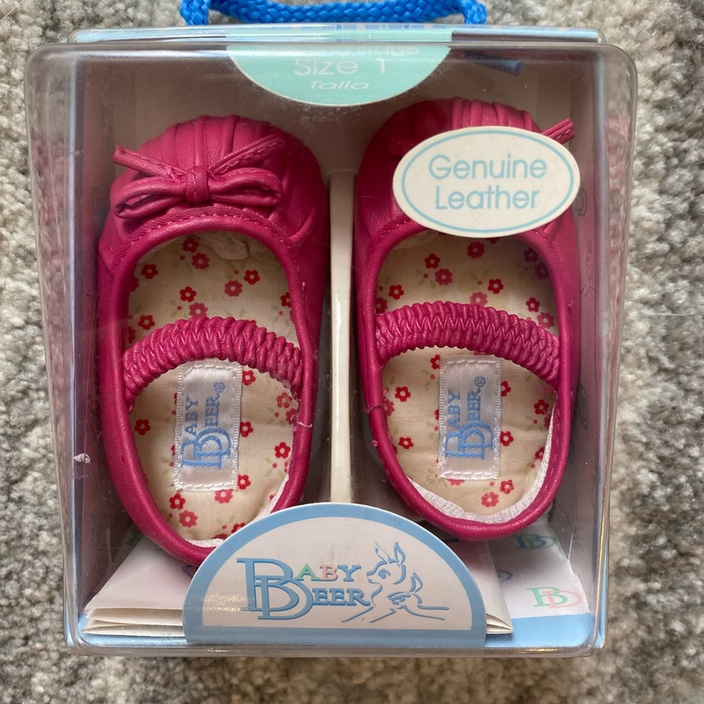 Never been worn. Pink baby shoes. Size 1. Baby Deer.